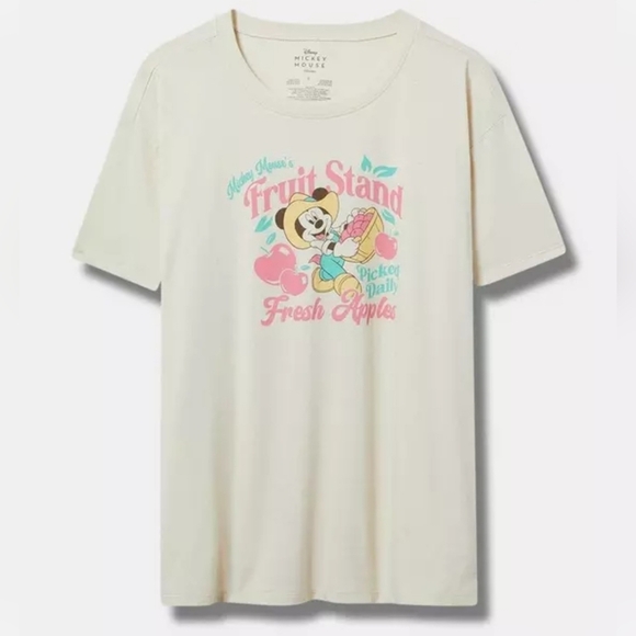 TORRID Women's Mickey Mouse Fruit Stand Tee in Desert Sandstone, 2X (18-20) - Picture 4 of 9
